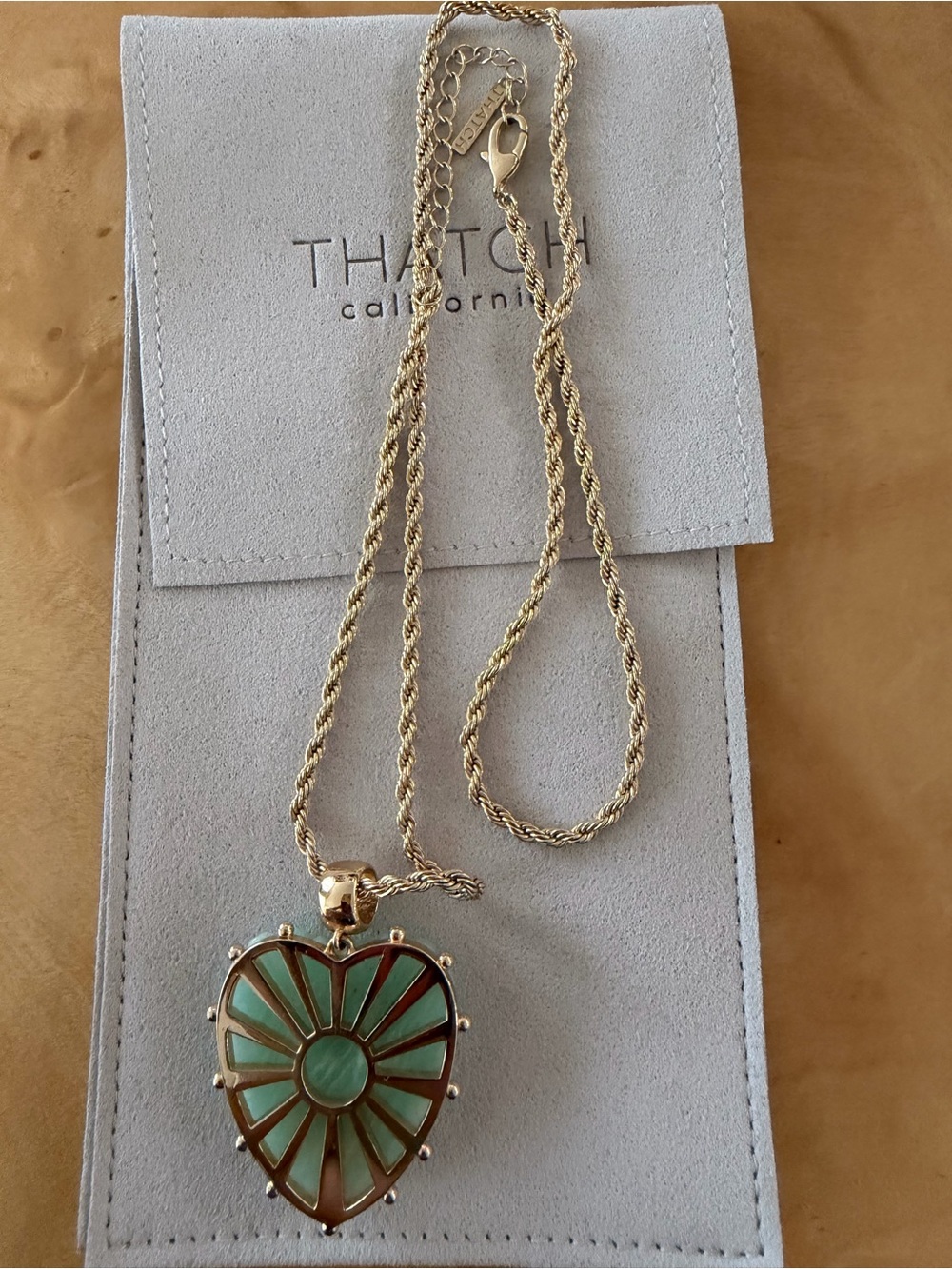 Thatch Malene Amazonite Heart Rope Necklace - Picture 3 of 3